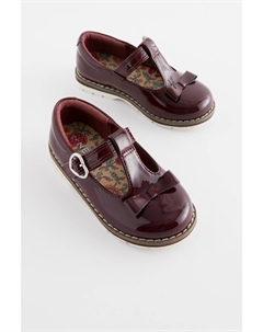 Сандалии с Т-образным ремешком и бантом, бордовый Next