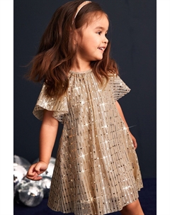 Платье с пайетками и расклешенными рукавами, желтый Next