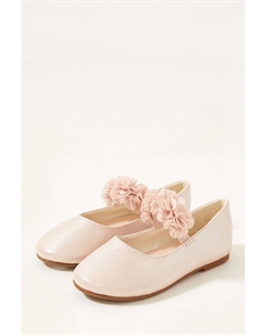 Розовые фактурные туфли с аппликацией, розовый Monsoon