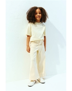 Расклешенные брюки из твила, желтый H&m