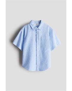 Рубашка с короткими рукавами из льняной смеси, мультиколор H&m