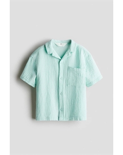 Рубашка для отдыха из хлопкового муслина, бирюзовый H&m