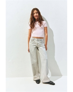 Джинсы широкие с низкой посадкой, серый H&m