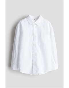 Рубашка из смеси льна, белый H&m