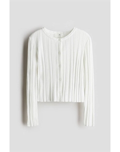 Кардиган в рубчик, белый H&m
