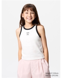 Укороченный бюстгальтер в рубчик (ringer), белый Uniqlo