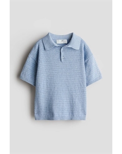 Рубашка-Поло из хлопчатобумажного трикотажа, синий H&m