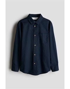 Рубашка из смеси льна, синий H&m