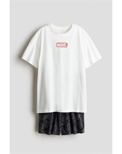 Пижама из хлопка с принтом, мультиколор H&m