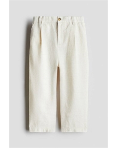 Льняные брюки свободного покроя, бежевый H&m