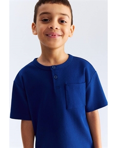 Рубашка хенли со структурой, синий H&m