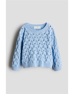 Ажурный вязаный свитер, голубой H&m