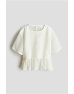 Шифоновая рубашка с баской, белый H&m