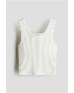 Топ из трикотажной ткани в рубчик, бежевый H&m