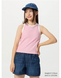 Укороченный бюстгальтер в рубчик (ringer), розовый Uniqlo