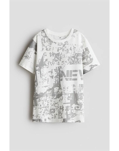 Футболка хлопковая с принтом, мультиколор H&m