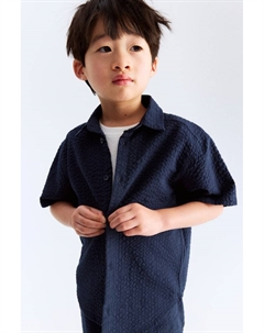 Рубашка из хлопчатобумажной ткани сирсакер, синий H&m