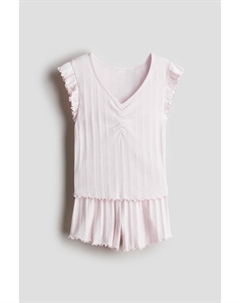 Пижама из хлопка с ажурным узором, розовый H&m