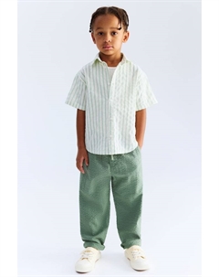 Брюки из хлопчатобумажной ткани сирсакер, зеленый H&m