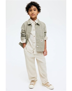 Брюки из льняной смеси, бежевый H&m