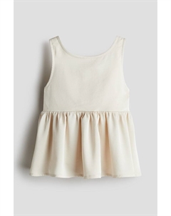 Атласный топ с баской, бежевый H&m