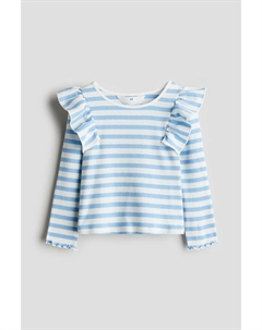 Рубашка из хлопкового джерси с воланами, мультиколор H&m