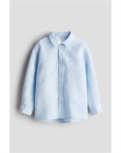 Льняная рубашка свободного покроя, голубой H&m
