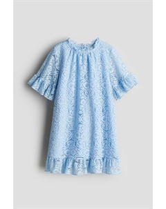 Кружевное платье с воланами, голубой H&m