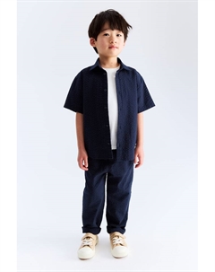 Брюки из хлопчатобумажной ткани сирсакер, синий H&m