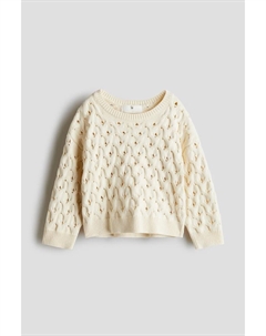 Ажурный вязаный свитер, бежевый H&m