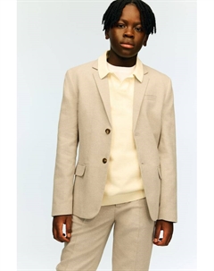 Пиджак из льняной смеси, бежевый H&m