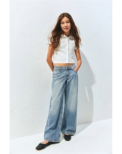 Джинсы с низкой посадкой и широкими штанинами, синий H&m