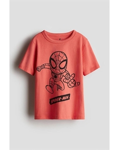 Футболка хлопковая с принтом, мультиколор H&m