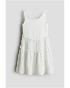 Платье из джерси со структурой, белый H&m