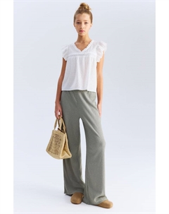 Трикотажные брюки со структурой, зеленый H&m