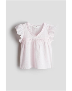 Блузка из хлопка с воланами, розовый H&m