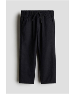 Брюки из льняной смеси, черный H&m
