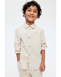 Рубашка из смеси льна, бежевый H&m