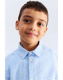 Рубашка из хлопчатобумажной ткани сирсакер, голубой H&m