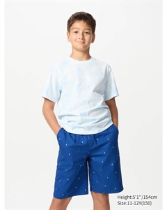 Легкие шорты (с принтом), синий Uniqlo