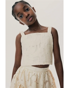 Укороченный топ из жаккардовой ткани, бежевый H&m