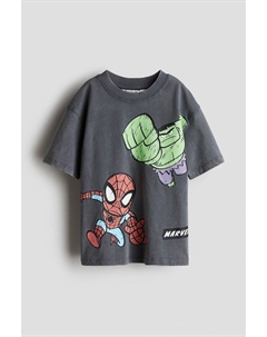 Футболка оверсайз с напечатанным мотивом, мультиколор H&m