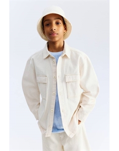 Свободная саржевая рубашка, белый H&m