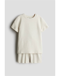 Комплект из 2 предметов: футболка и шорты, бежевый H&m