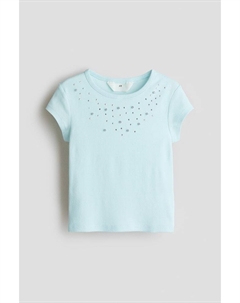 Украшенная хлопковая рубашка, бирюзовый H&m