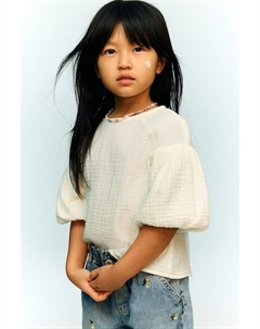 Блузка из хлопкового муслина, белый H&m