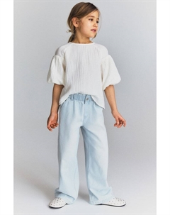 Широкие джинсы с застежкой «бумажный пакет», синий H&m