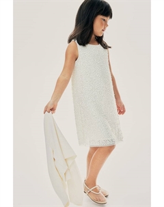 Платье А-силуэта с пайетками, белый H&m