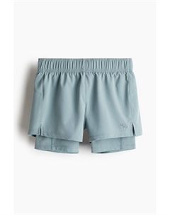 Двухслойные шорты для бега с технологией DryMove, бирюзовый H&m