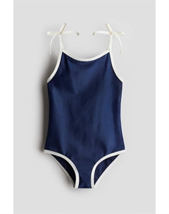 Купальник с декоративными лентами, синий H&m